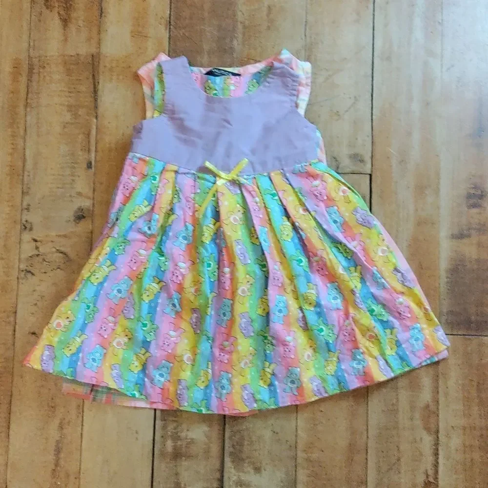 Care Bears Dress Size 18 Months Vintage Homemade Sleeveless Rainbow Summer